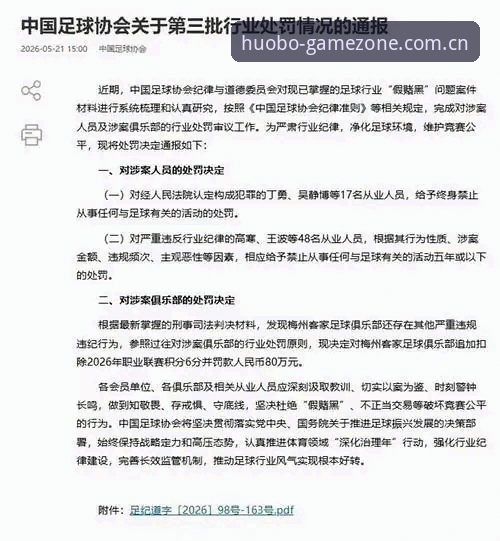 中国足协第三批禁足名单详解——火博体育用户视角下的行业震荡